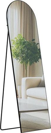 DELUKE Standspiegel MALAGA Ganzkörperspiegel freistehend in Schwarz-matt, H x B x T: 160 x 50 x 3 cm