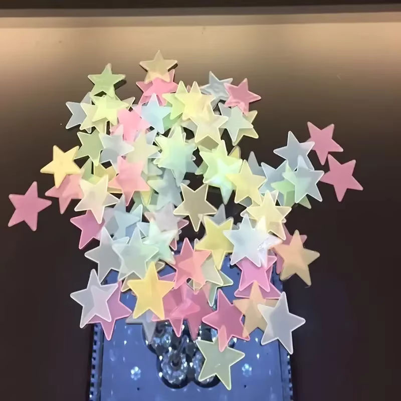 Leuchtende Stern Aufkleber für die Wanddekoration im Kinderzimmer, mehrfarbig, 50 Stück - Bild 2