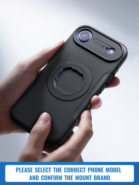 Sincetop Magnetische Stoßfeste iPhone Hülle mit Ladeabdeckung und Sperrdesign in Schwarz für iPhone 17, 16, 15, 14 Pro Max geeignet für Motorräder und Fahrräder - Bild 1