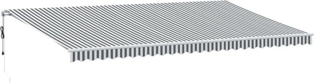 vidaXL Automatische Markise in Anthrazit und Weiß aus Aluminium und Polyester B: 600 cm, T: 350 cm - Bild 1