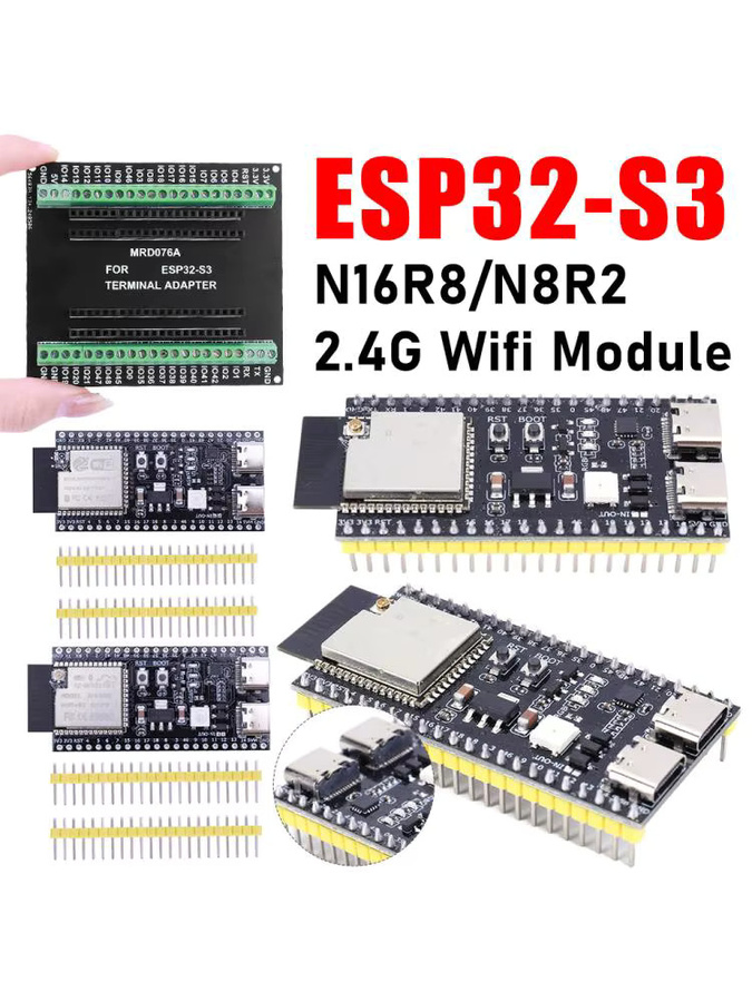 APWIKOGER ESP32 S3 Entwicklung Board mit WiFi und Bluetooth, Dual Typ-C, Schwarz - Bild 5