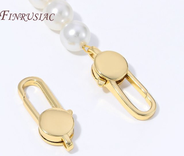 FINRUSIAC Karabinerverschluss, 18K vergoldetes Messing, Unisex - Bild 1