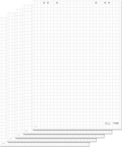 Sigel Flipchartblock MU165 Weiß kariert mit 100 Blatt, B: 68 cm, H: 98 cm - Bild 1
