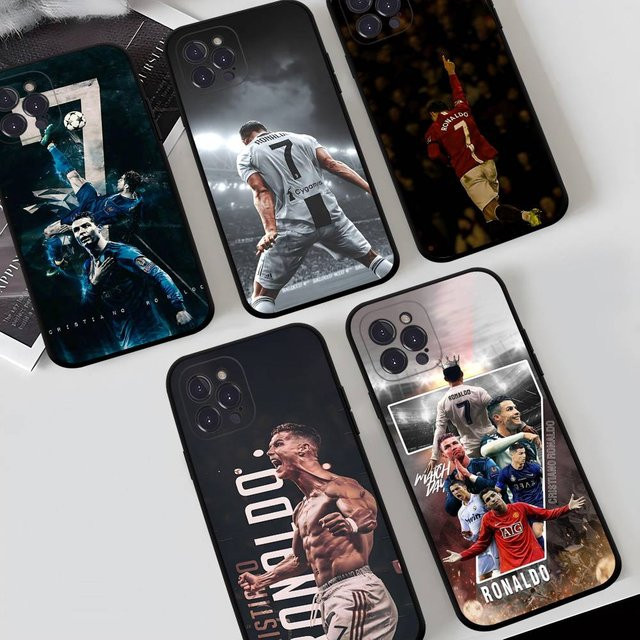 Schwarze Silikon-Handyhülle KK-15 CR7 R-Ronaldo für Apple iPhone 11 bis 17 Pro Max Plus aus TPU - Bild 1