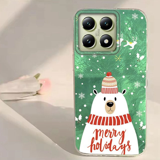 Handyhülle Frohe Weihnachten Santa Elch Vortex Textur für Xiaomi 13T 14T Pro 11 Lite NE Poco X5 X6 X7 M6 C65 C61 M5S Schutzhülle für Frauen - Bild 1