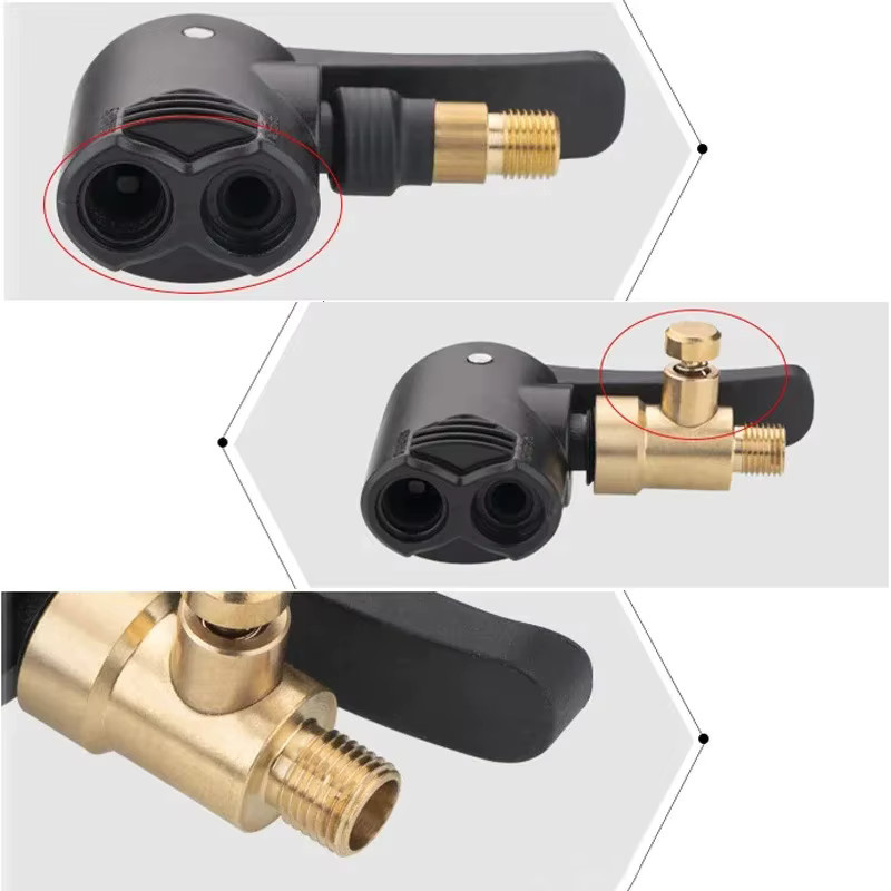 DAINU 2-in-1 Pumpendüse und Luftanschlussadapter in Schwarz für Fahrrad, Motorrad und aufblasbare Ventilanschlüsse - Bild 2