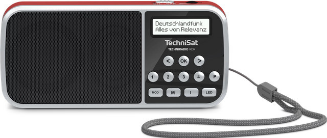 TECHNIRADIO RDR DAB+ Taschenradio mit Netzteil in Rot mit USB-A und FM - Bild 1