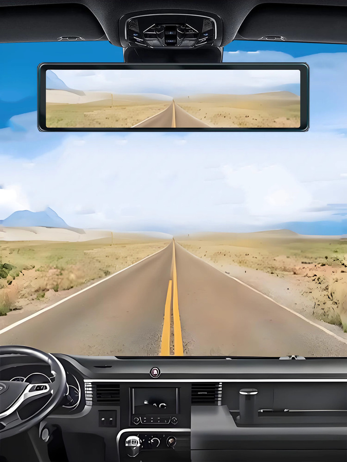 E-ACE 12 Zoll 4K UHD Dashcam mit CarPlay und Android Auto, WiFi, GPS, Bluetooth, FM-Transmitter und 1080P Rückkamera in Schwarz - Bild 6