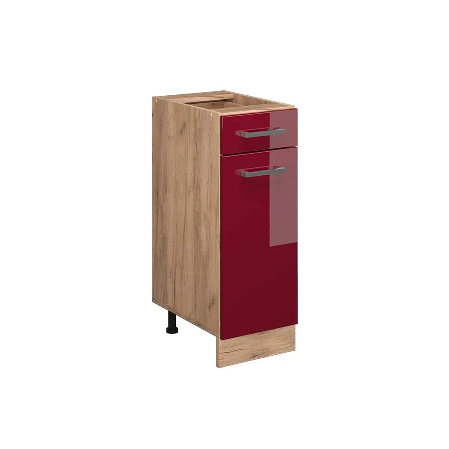 Vicco Küchenunterschrank R-Line Bordeaux Hochglanz in Goldkraft Eiche ohne Arbeitsplatte Breite: 30 cm - Bild 2