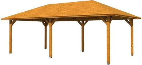 Skan Holz Pavillon Orleans 2 aus Fichte in Eiche hell lasiert, Breite: 359 cm, Tiefe: 706 cm - Bild 3