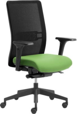 Ergonomischer Bürostuhl WIKI von Leyform in Grün und Schwarz mit Armlehnen, Netzrücken und Höhenverstellung - Bild 1