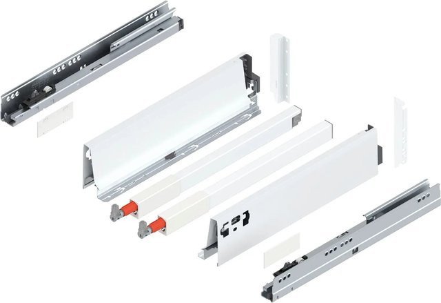 Blum D-Reling Tandembox antaro Vollauszug Seidenweiß 1 Paar mit 350 mm Auszug und 30 kg Tragkraft - Bild 1