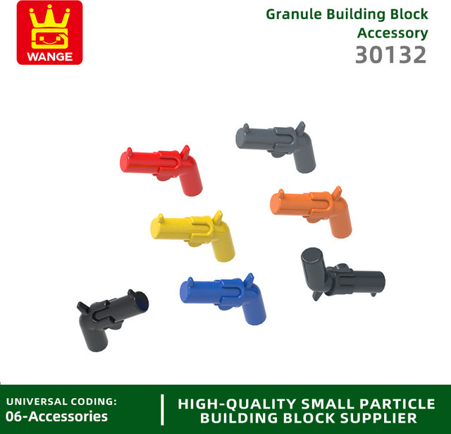 Wange 30132 Baustein-Set Revolver Waffe in Schwarz, 714 Stück Zubehör für DIY Kinderspielzeug aus Kunststoff - Bild 1