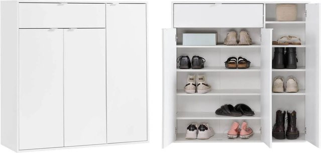 mokebo Schuhschrank Der Concierge Schuhregal mit zwei Türen als Flurschrank oder Sideboard in Weiß, Breite: 109 cm - Bild 1
