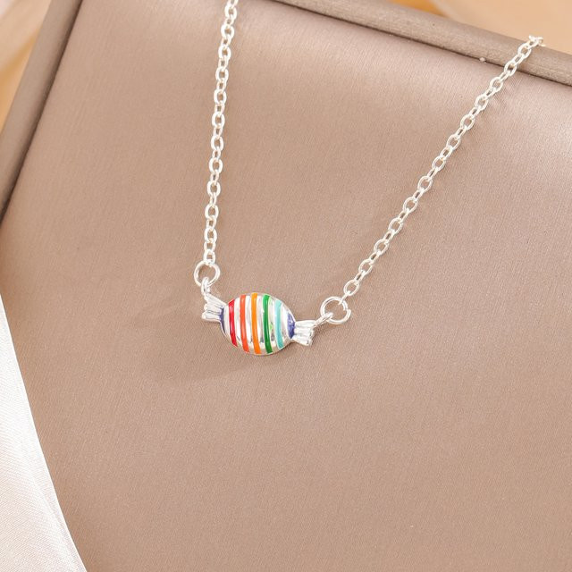 Halskette 925 Silber, Regenbogen, Damen - Bild 1