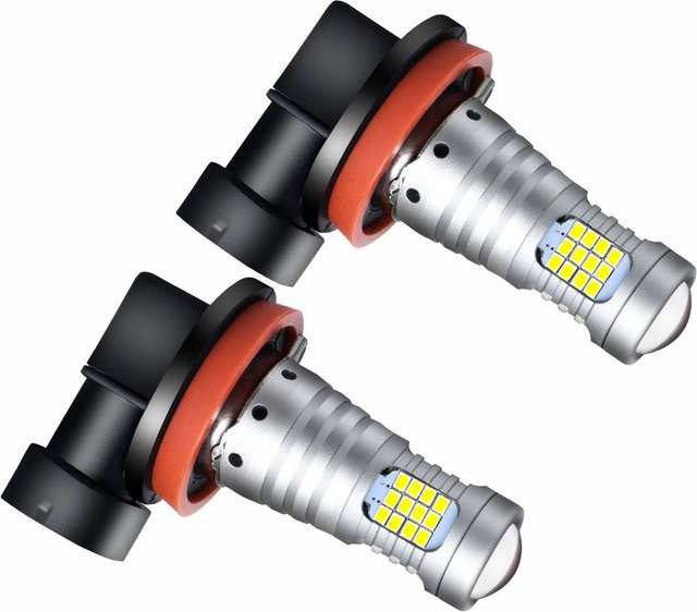 Big Power LED-Linse Nebelscheinwerferlampen mit 60 SMD LEDs, H11 H8 H9 H16EU, 6000K Weiß, 9-48V 12V/24V Plug & Play für dein Auto - Bild 1