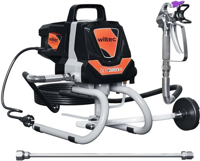 Wiltec Airless Hochdruck Farbsprühsystem mit 207 Bar und 1,5 l/min in Orange und Schwarz - Bild 1