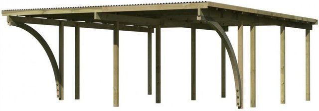 Karibu Doppelcarport Eco mit 2 Einfahrtsbögen B/T/H: 527 x 576 x 2 m - Bild 3