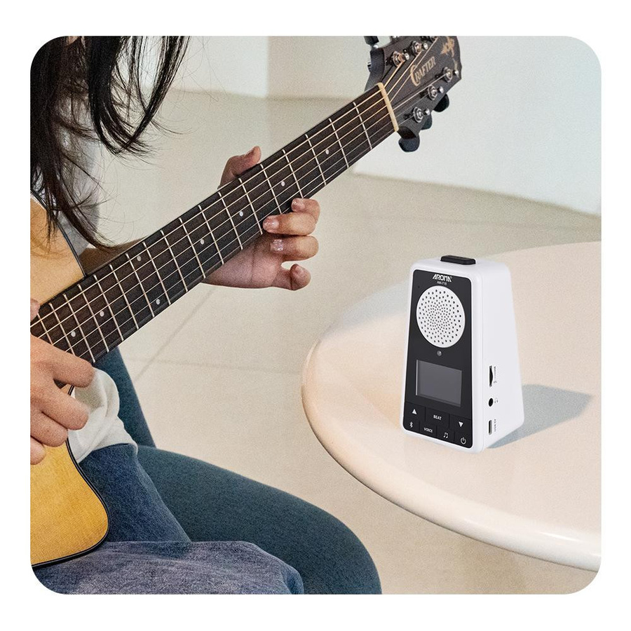 AROMA 2-in-1 Metronom und Bluetooth-Lautsprecher für Gitarre, Klavier, Trommel und Violine, wiederaufladbares digitales Metronom in Schwarz, H x B x T: 11,9 x 6,6 x 5,9 cm - Bild 3