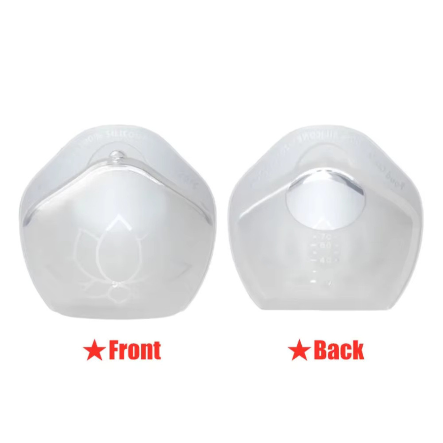 Vvocci Baby-Stillbecher aus Silikon, auslaufsicher und wiederverwendbar, transparent, 70 ml - Bild 2