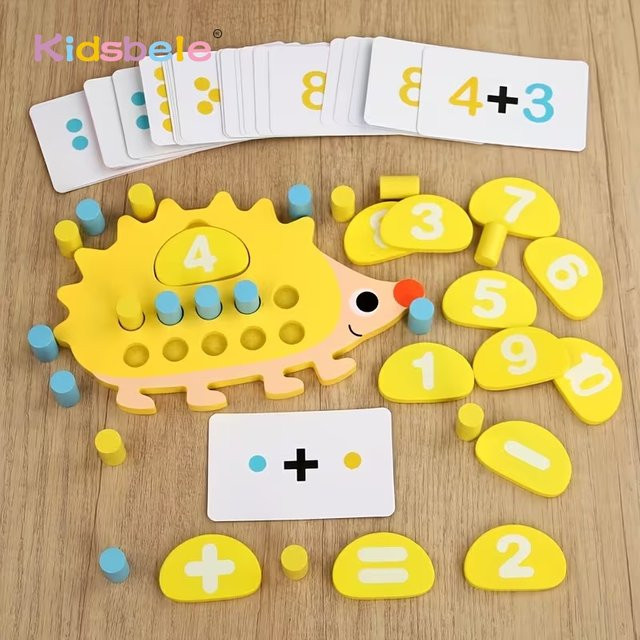 Kidsbele Holz-Igel Zehn-Ziffern-Zähler, Montessori Lernspielzeug - Bild 1