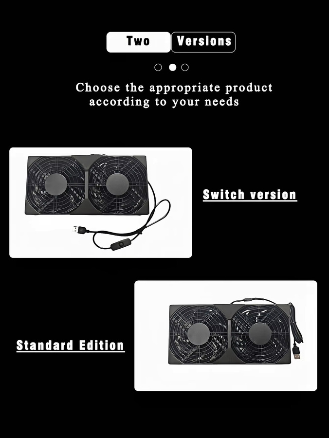 CX FUTRUE USB-Lüfter Set für Router und TV-Box, leise DC 5V Kühlung, 120 mm und 240 mm, inklusive Schutznetz und Schrauben, Schwarz oder Weiß - Bild 3