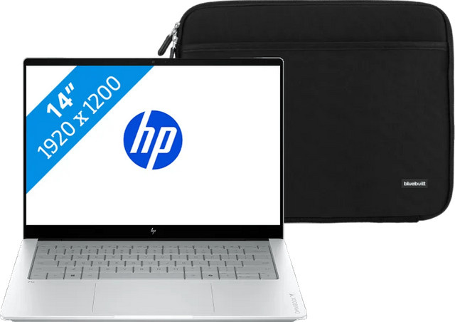 HP OmniBook X 14 Laptop Next Gen AI mit Windows, Intel, 14 Zoll, Silber und BlueBuilt Laptophülle 14 Zoll - Bild 1