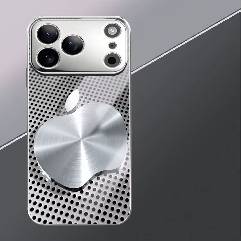 Galvanisierte Glas-Handyhülle mit Metallgeflecht für Apple iPhone 17, 16, 15, 14, 13, 12, 11 Pro Max Plus in Silber - Bild 2