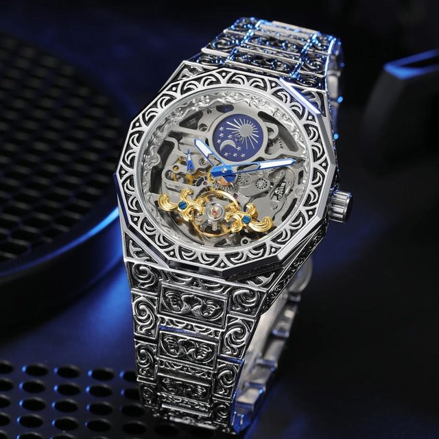 Forsining Armbanduhr Automatik, Edelstahl, Silber, Herren - Bild 1