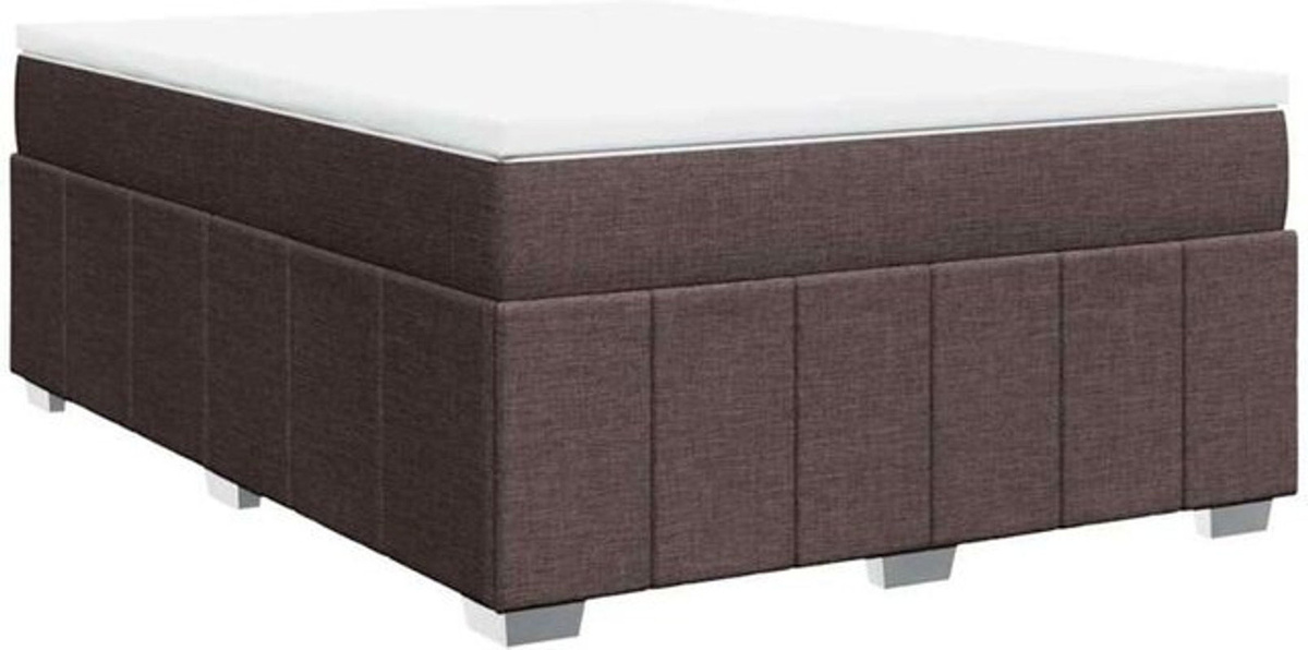 Boxspringbett mit Matratze von vidaxl in Dunkelbraun, Modernes Design aus Stoff, B/T: 140 x 190 cm - Bild 1