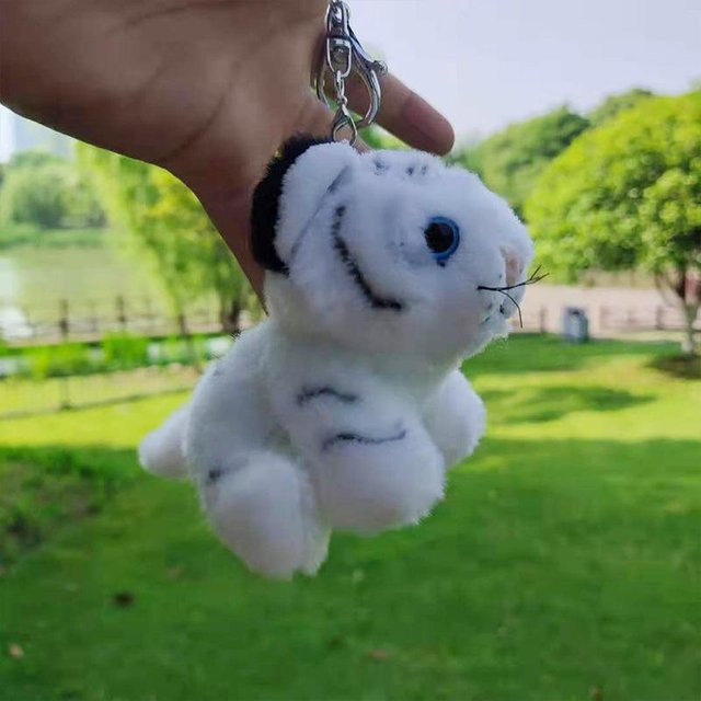 Linyi toy Tiger Plüschtiere, Plüschanhänger, 2-teiliges Set, weiß, ab 14 Jahren - Bild 1