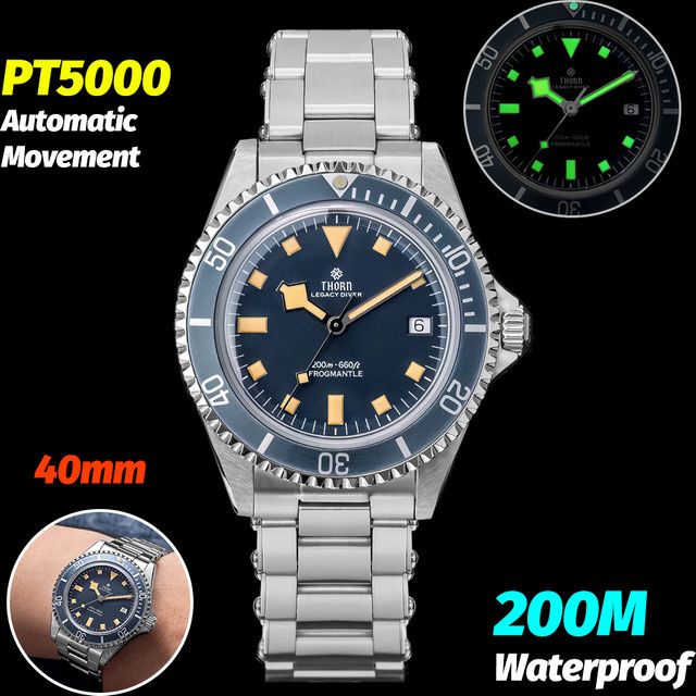 Watchdives Thorn T023 V4 Herrenuhr, Automatik, Edelstahl, 40 mm, 20 ATM - Bild 1