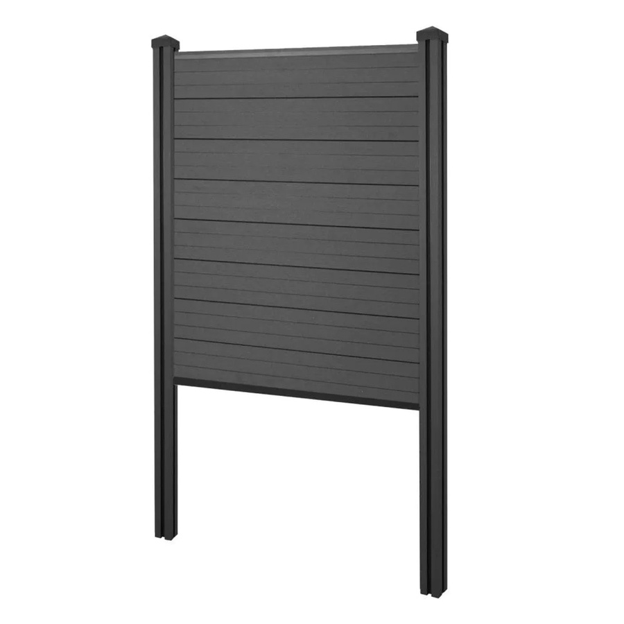 MCW WPC-Sichtschutz Savoie Basiselement schmal, Windschutz mit WPC-Pfosten zum Einbetonieren, Anthrazit, Höhe: 105 cm - Bild 2