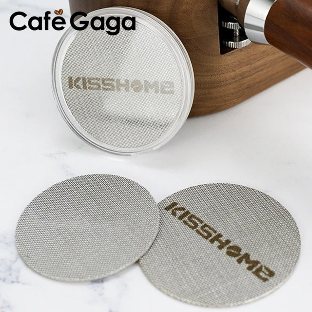 CafeGaGa Wiederverwendbarer Espresso Puck Filter aus Metall in Silber für Siebträger Körbe, Durchmesser: 51 mm, 53 mm oder 58 mm - Bild 1