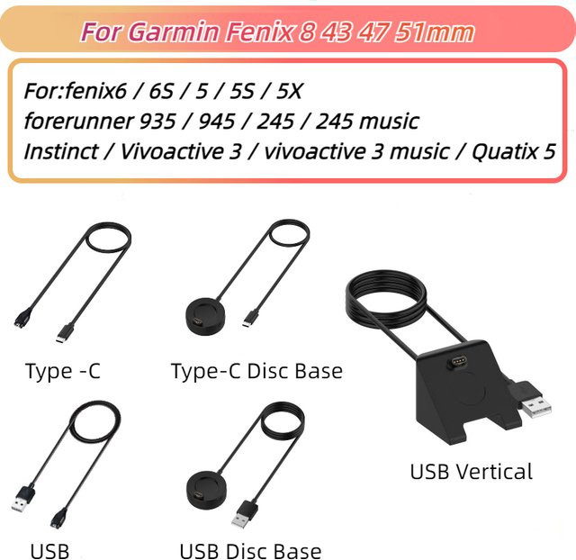 Garmin Ladekabel USB-C, Schwarz - Bild 1
