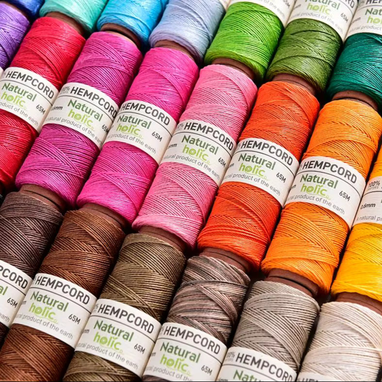 Polierte Hanfschnur aus Bambus in Beige und Multicolour, 65 Meter, Durchmesser: 0,6 mm, Bastelzubehör für handgefertigte Armbänder und Schlüsselanhänger - Bild 3