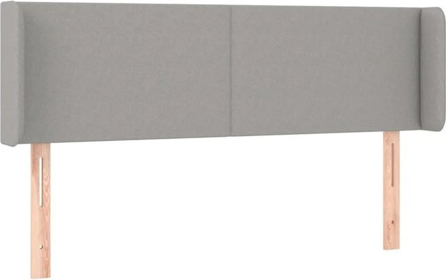 vidaXL LED Kopfteil Hellgrau mit USB-Anschluss und integrierter Beleuchtung, B: 147 cm, T: 16 cm, H: 78-88 cm - Bild 1