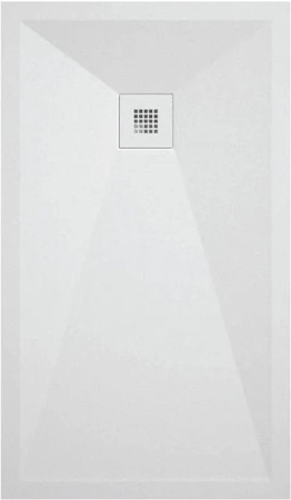 Mirlo Duschwanne Onda aus Mineralguss Extra Flach Weiß B: 150 cm, T: 90 cm