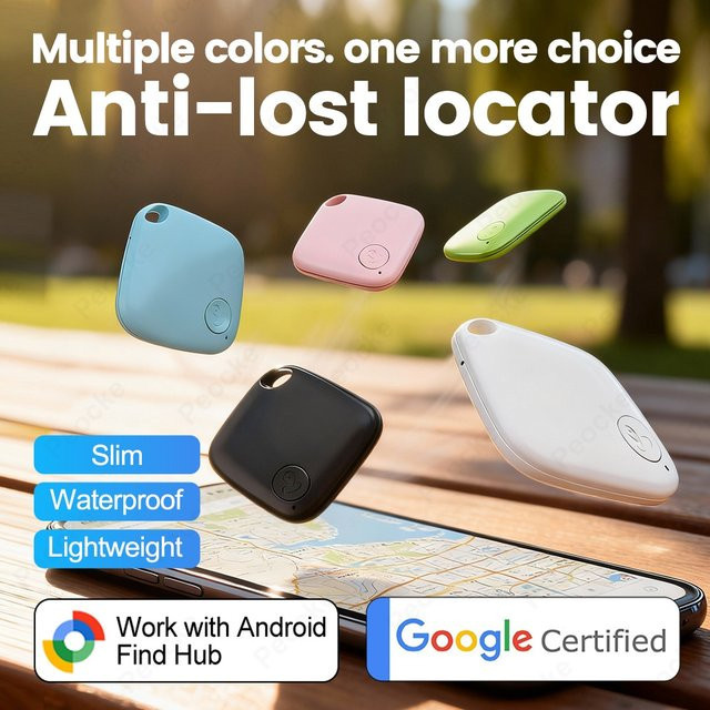 Bluetooth Mini GPS Tracker für Android und Google Find My Device zur Ortung von Schlüsseln, Brieftaschen oder Haustieren in Grün - Bild 1