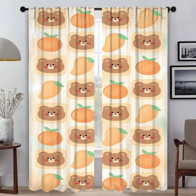 Frucht Anti-Moskito-Verdunklungsvorhänge mit Tiermotiv, 2er-Set, Mehrfarbig, Breite: 50 cm, Höhe: 70 cm - Bild 1