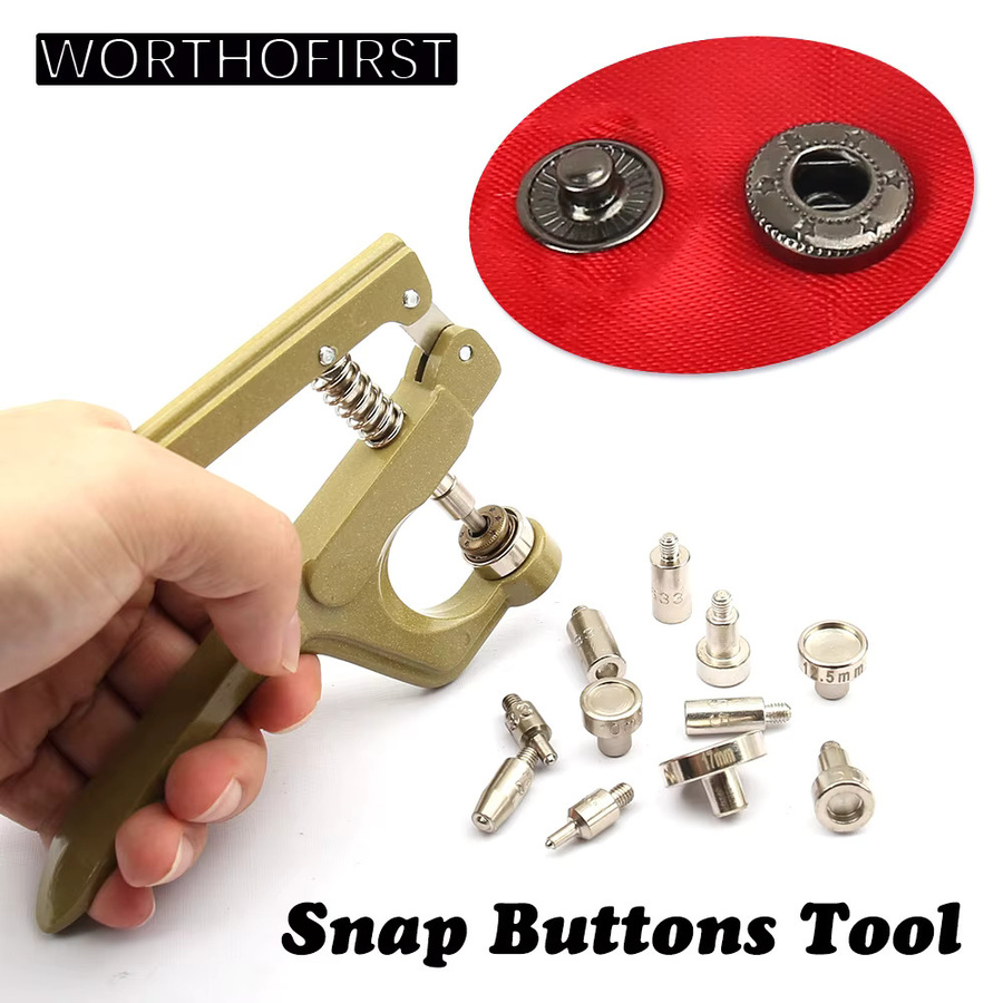 WORTHOFIRST Tragbare Handpresswerkzeuge für Druckknöpfe in Gold für Jeans, Lederhandwerk und DIY-Nähzubehör - Bild 4