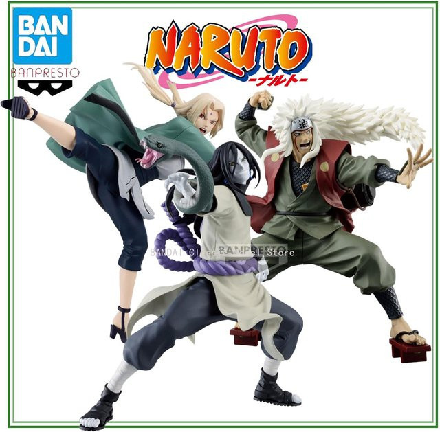 Bandai Banpresto Naruto Anime-Figuren Set mit Orochimaru, Tsunade und Jiraiya - Bild 1