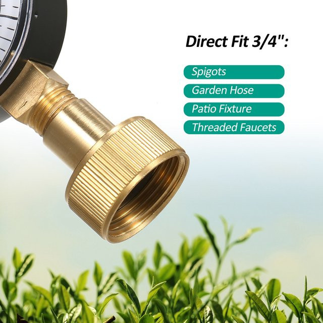 Lepmerk Druckmesser Wasserdruck-Prüfgerät mit 3/4'' Innengewinde und rotem Zeiger, 0-200 PSI - Bild 1