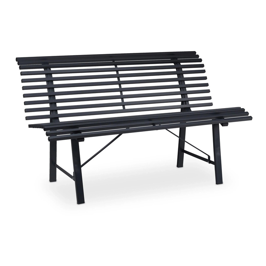 Relaxdays Gartenbank aus Stahl für 2 Personen in Anthrazit, B/T/H: 130 x 79 x 75 cm - Bild 2