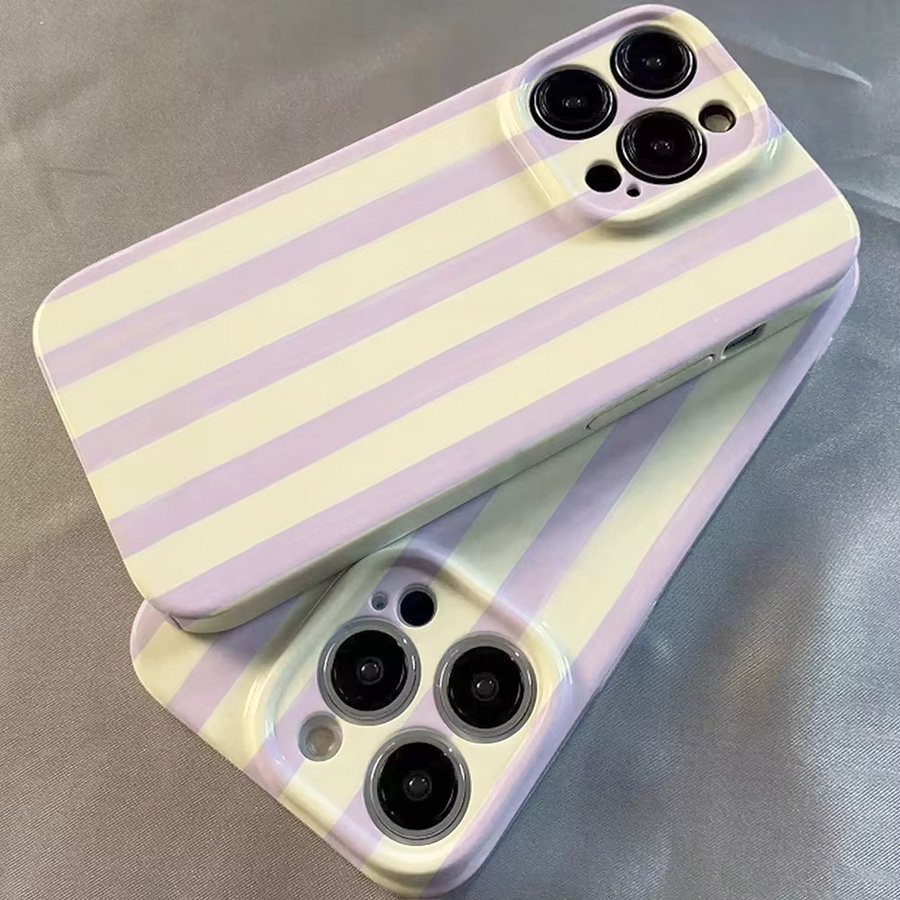 Clmj Swag Handyhülle aus hartem PC in Lila Gestreift für Google Pixel 7 7a 8 8a 9 9a Pro XL 5G mit glänzender Folie - Bild 2