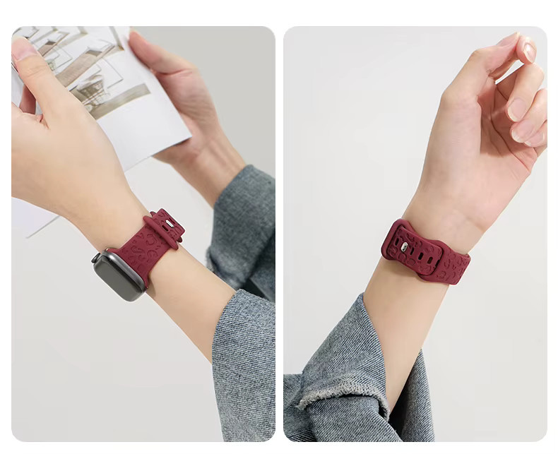 Armband für Apple Watch, Silikon, Schwarz, Unisex - Bild 3