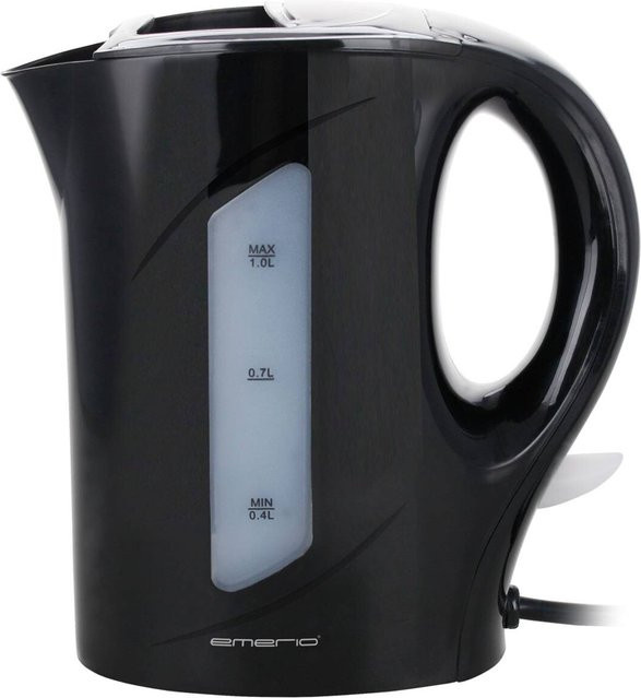 Emerio Wasserkocher WK-121616.1 in Schwarz aus Kunststoff mit 1 l Füllmenge und Auto-Shutoff-Funktion - Bild 1
