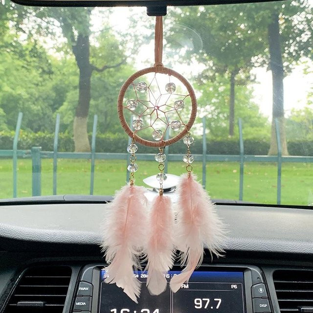Auto Anhänger Traumfänger, Herz, beige, Kinder - Bild 1