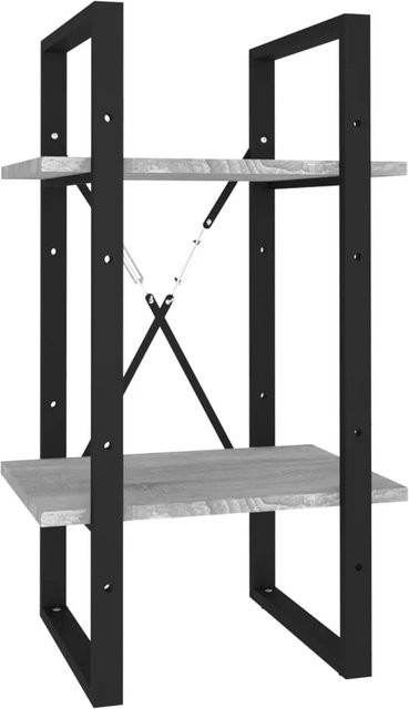 vidaXL Bücherregal in Grau im Industrial-Design aus Holzwerkstoff und Metall, B/T/H: 40 x 30 x 70 cm - Bild 1