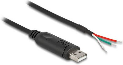 Delock USB 2.0 Kabel mit USB-A Stecker und offenen Kabelenden, Schwarz, Länge: 0,5 m - Bild 1